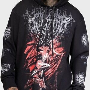 Killstar Unisex oversized black hoodie size 2x NWT